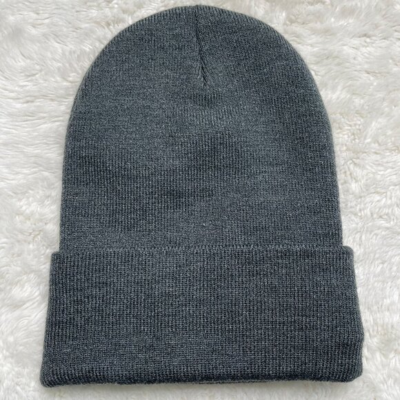 Carhartt Kid's Grey Heather Knit Cuff Beanie Hat One Size - Picture 2 of 5